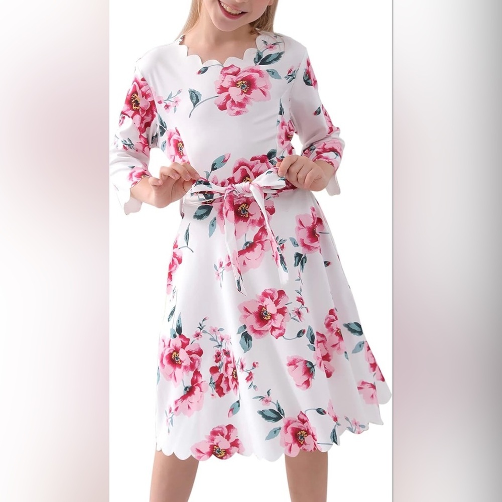 Gorlya (girl) flowers pink and white size 14